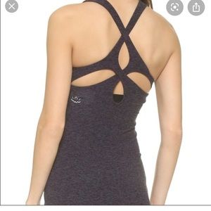 Beyond Yoga gray criss cross back tank